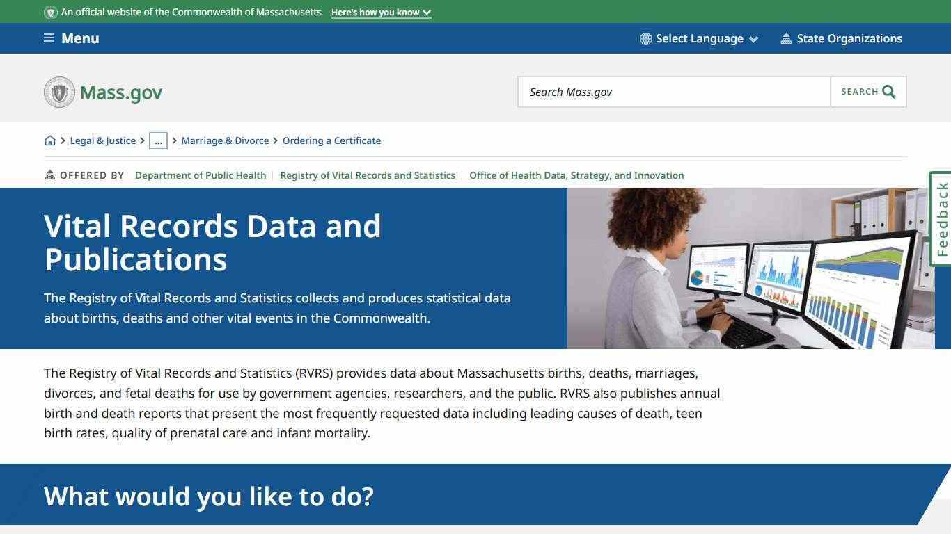 Vital Records Data and Publications | Mass.gov